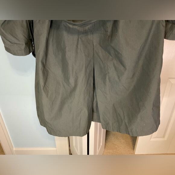 VTG MENS ARMY GREEN COTTON NYLON RAIN TRENCH COAT SZ M - Picture 6 of 16